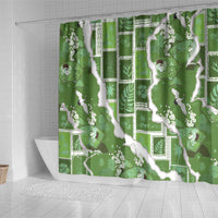 Hawaii Japanese Culture Sage Green Shower Curtain Spring Cranes Aloha Pattern LT01 - Polynesian Pride