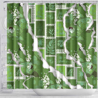 Hawaii Japanese Culture Sage Green Shower Curtain Spring Cranes Aloha Pattern LT01 - Polynesian Pride