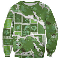 Hawaii Japanese Culture Sage Green Sweatshirt Spring Cranes Aloha Pattern LT01 Unisex Sage - Polynesian Pride