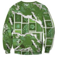 Hawaii Japanese Culture Sage Green Sweatshirt Spring Cranes Aloha Pattern LT01 - Polynesian Pride