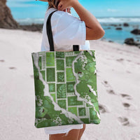 Hawaii Japanese Culture Sage Green Tote Bag Spring Cranes Aloha Pattern LT01 - Polynesian Pride