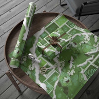 Hawaii Japanese Culture Sage Green Wrapping Paper Spring Cranes Aloha Pattern LT01 - Polynesian Pride