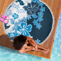 Blue Hibiscus Plumeria Floral Beach Blanket LT01 - Polynesian Pride