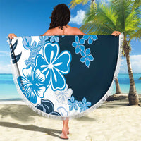 Blue Hibiscus Plumeria Floral Beach Blanket LT01 - Polynesian Pride