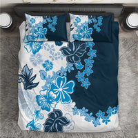 Blue Hibiscus Plumeria Floral Bedding Set LT01 Blue - Polynesian Pride
