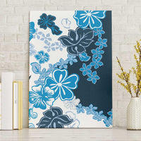 Blue Hibiscus Plumeria Floral Canvas Wall Art LT01 Without Frame Blue - Polynesian Pride