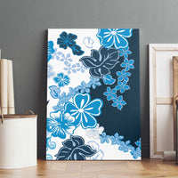 Blue Hibiscus Plumeria Floral Canvas Wall Art LT01 - Polynesian Pride