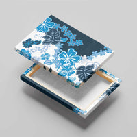 Blue Hibiscus Plumeria Floral Canvas Wall Art LT01 - Polynesian Pride