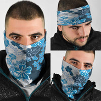 Blue Hibiscus Plumeria Floral Neck Gaiter LT01 - Polynesian Pride