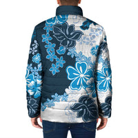 Blue Hibiscus Plumeria Floral Padded Jacket LT01 - Polynesian Pride
