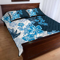 Blue Hibiscus Plumeria Floral Quilt Bed Set LT01 - Polynesian Pride