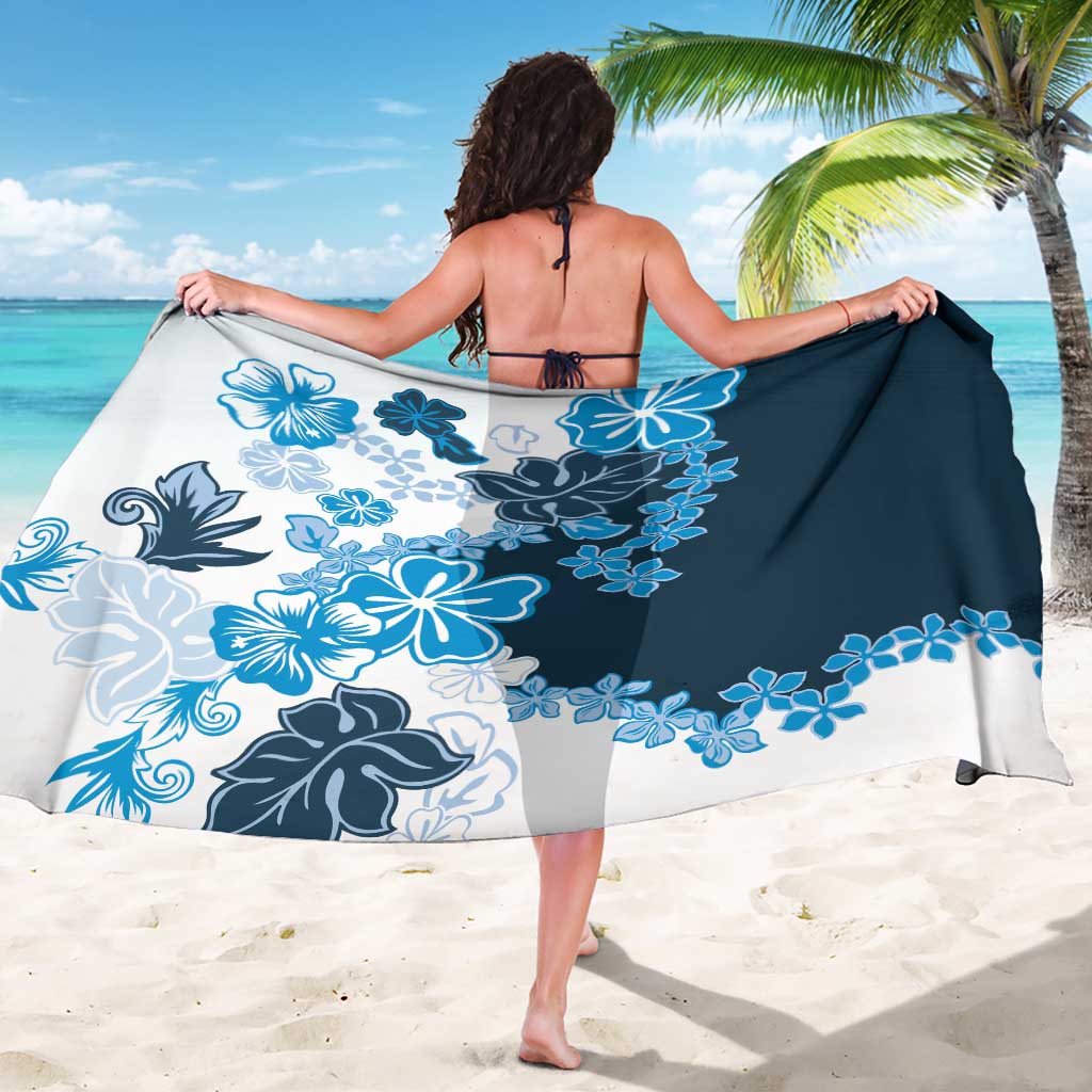 Blue Hibiscus Plumeria Floral Sarong LT01 - Polynesian Pride