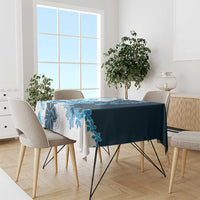 Blue Hibiscus Plumeria Floral Tablecloth LT01 - Polynesian Pride