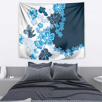 Blue Hibiscus Plumeria Floral Tapestry LT01 - Polynesian Pride