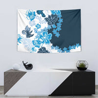 Blue Hibiscus Plumeria Floral Tapestry LT01 - Polynesian Pride