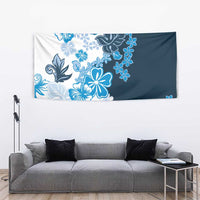 Blue Hibiscus Plumeria Floral Tapestry LT01 - Polynesian Pride