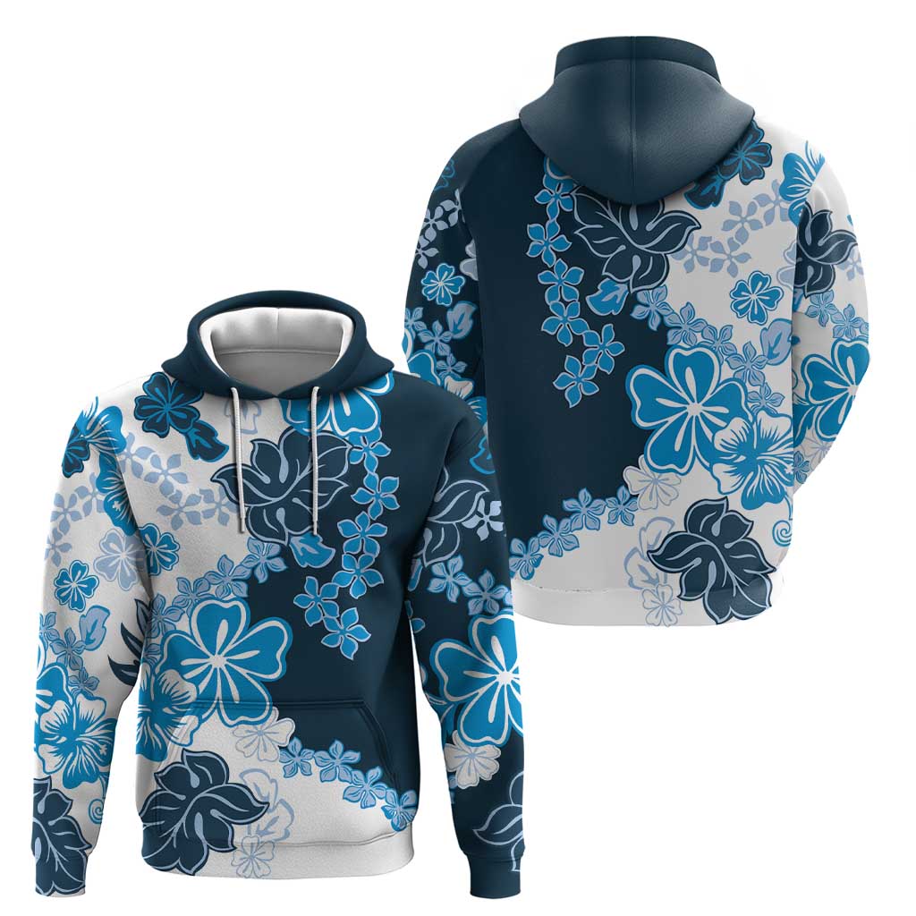 Blue Hibiscus Plumeria Floral Zip Hoodie LT01 - Polynesian Pride