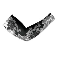 Gray Scale Hibiscus Plumeria Floral Arm Sleeves LT01 - Polynesian Pride