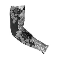 Gray Scale Hibiscus Plumeria Floral Arm Sleeves LT01 - Polynesian Pride