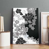Gray Scale Hibiscus Plumeria Floral Canvas Wall Art LT01 - Polynesian Pride