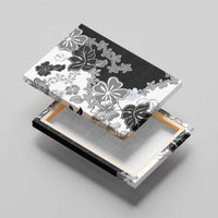 Gray Scale Hibiscus Plumeria Floral Canvas Wall Art LT01 - Polynesian Pride