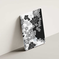 Gray Scale Hibiscus Plumeria Floral Canvas Wall Art LT01 - Polynesian Pride