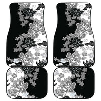 Gray Scale Hibiscus Plumeria Floral Car Mats LT01 - Polynesian Pride