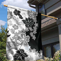 Gray Scale Hibiscus Plumeria Floral Garden Flag LT01 - Polynesian Pride