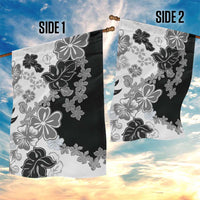 Gray Scale Hibiscus Plumeria Floral Garden Flag LT01 - Polynesian Pride