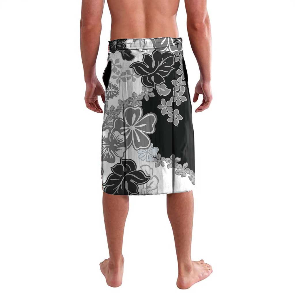 Gray Scale Hibiscus Plumeria Floral Lavalava LT01 - Polynesian Pride