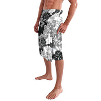 Gray Scale Hibiscus Plumeria Floral Lavalava LT01 - Polynesian Pride