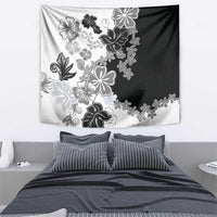 Gray Scale Hibiscus Plumeria Floral Tapestry LT01 - Polynesian Pride