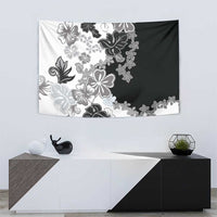 Gray Scale Hibiscus Plumeria Floral Tapestry LT01 - Polynesian Pride