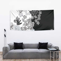Gray Scale Hibiscus Plumeria Floral Tapestry LT01 - Polynesian Pride