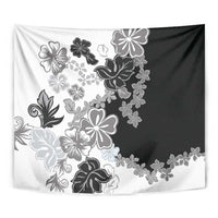 Gray Scale Hibiscus Plumeria Floral Tapestry LT01 - Polynesian Pride