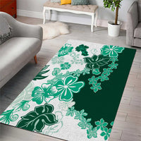 Green Hibiscus Plumeria Floral Area Rug LT01 - Polynesian Pride