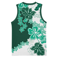 Green Hibiscus Plumeria Floral Basketball Jersey LT01 - Polynesian Pride