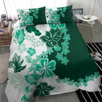 Green Hibiscus Plumeria Floral Bedding Set LT01 - Polynesian Pride