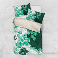Green Hibiscus Plumeria Floral Bedding Set LT01 US Twin 172cm x 218cm Green - Polynesian Pride
