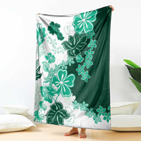 Green Hibiscus Plumeria Floral Blanket LT01 - Polynesian Pride