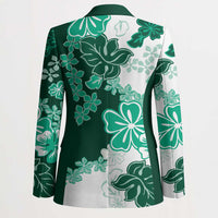 Green Hibiscus Plumeria Floral Blazer LT01 - Polynesian Pride