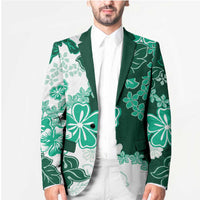 Green Hibiscus Plumeria Floral Blazer LT01 - Polynesian Pride