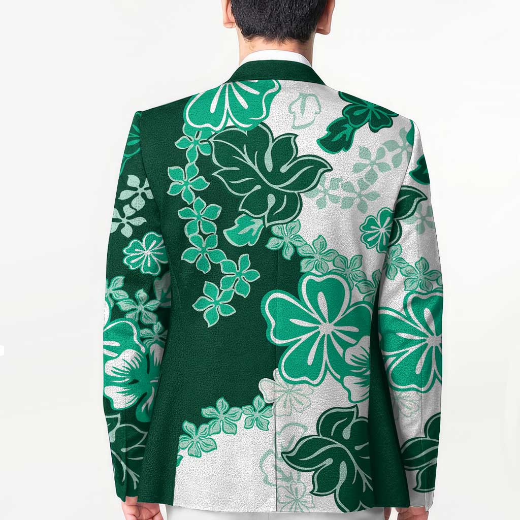 Green Hibiscus Plumeria Floral Blazer LT01 - Polynesian Pride
