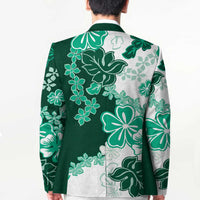 Green Hibiscus Plumeria Floral Blazer LT01 - Polynesian Pride