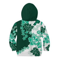 Green Hibiscus Plumeria Floral Kid Hoodie LT01 - Polynesian Pride