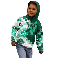Green Hibiscus Plumeria Floral Kid Hoodie LT01 - Polynesian Pride