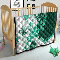 Green Hibiscus Plumeria Floral Quilt LT01 - Polynesian Pride