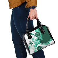 Green Hibiscus Plumeria Floral Shoulder Handbag LT01 - Polynesian Pride
