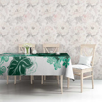 Green Hibiscus Plumeria Floral Tablecloth LT01 - Polynesian Pride