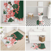 Green Orange Hibiscus Plumeria Floral Bathroom Set LT01 - Polynesian Pride